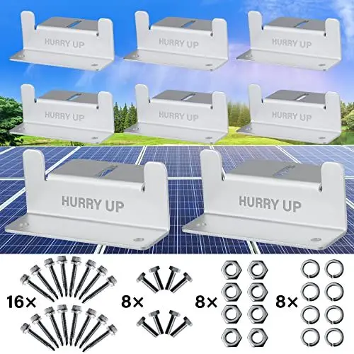 Produktbild: 8 Stück Z Winkel Solar Befestigung, Solarpanel Befestigung, Aluminium Solarmodul Z-Halter mit Muttern und Schrauben, Z-Winkel Solarmodul Halterung, Solar Befestigung für Wohnwagen, Dächer, Boote