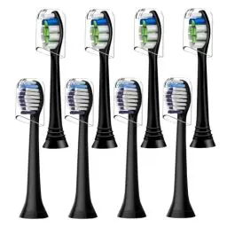 Produktbild: 8 Stück Zahnbürstenköpf Kompatibel mit Philips Sonicare elektrische Zahnbürste, 4 Stück Precision Clean und 4 Stück Whitening Clean Bürstenköpfe, Schwarz.