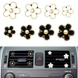 Produktbild: 8 Stücke Gänseblümchen Deko Car Air Vent Clips Car Air Outlet Aromatherapy Auto Lufterfrischer Clip Blumen Gänseblümchen Blume Auto Clip für Auto Deko Innen Auto-Luftauslassgitter Büro Wohnzimmer