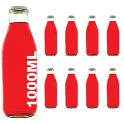 Produktbild: 8 leere Glasflaschen 1000ml Milchflaschen Saftflaschen Flaschen VINTAGE STYLE von slkfactory