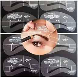 Produktbild: 8 verschiedene Augenbrauen Schablonen für perfekte Augenbrauen Formen und Augenbrauen Verdichtung, Position von Augenbrauen, Augenbrauen Make-up, Styling von Augenbrauen