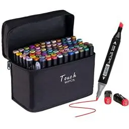 Produktbild: 80 Farben Art Marker, Farbstifte Alkohol Marker Dual Tip Kunst Stifte für Kinder Erwachsene Anfänger, Permanent Marker mit Tragetasche zum Malen, Hervorheben, Skizzieren, Zeichnen, Ausmalen Schwarz