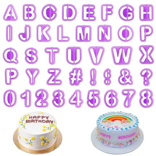 Produktbild: 80 Stk Fondant Ausstecher Set, Buchstaben Ausstecher für Fondant Ausstecher Buchstaben, Fondant Ausstechform, Buchstaben Zahlen Ausstechform Ausstecher für Alphabet Keksen Tortendeko Backzubehör
