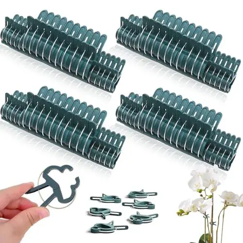 Produktbild: 80 Stück Pflanzenclips, Wiederverwendbare Pflanzenklammern, Tomaten Rankhilfe, Pflanzenclips für Kletterpflanzen, Pflanzen Clips für Unterstützen und Halten Garten Pflanzen Gemüsefrucht (2 Größen)