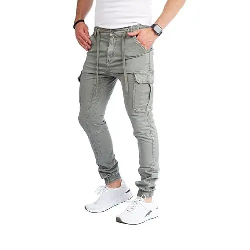 Produktbild: 8008 Herren Cargohose aus Baumwolle männer Cargohose Chino Hose Freizeithose Slim fit Cargohose Slim fit Chino Hose stylisch Cargohose (as3, Numeric, Numeric_23, Regular, Regular, A-Olive, 32)