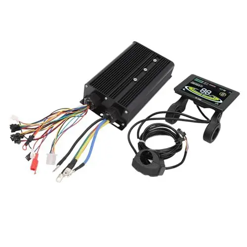 Produktbild: 80A Elektrofahrrad-Controller-Kit für Bürstenlosen Motor mit Farbdisplay, LCD-Panel, 20-facher Gasgriff-Assistent-Sensor, Aluminiumlegierung, ABS, Leicht, Robust