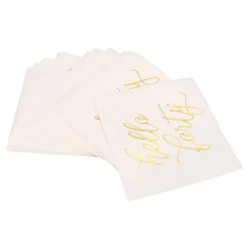 Produktbild: 80Pcs Gold Napkins, Paper Serviettes, Bar Cocktail Napkins, Gold Foil Chers to 40 Years Disposable Paper Napkins Hello 40 Birthday Napkins