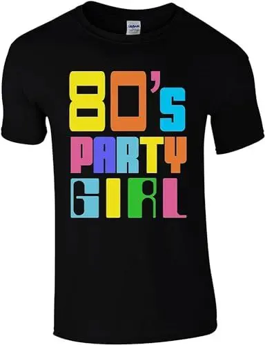 Produktbild: 80's Party T-Shirt Retro 80s Fancy Dress I Love 2 Party Gift Top Man T-Shirt 100% Cotton Sleeve Shirt Black Black T-Shirts & Hemden(3X-Large)