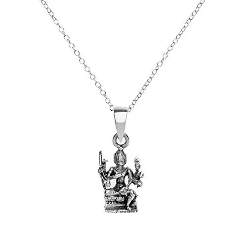 Produktbild: 81stgeneration 925 Sterling Silber Sitzender Buddha Anhänger – Hindu-Gott Halskette