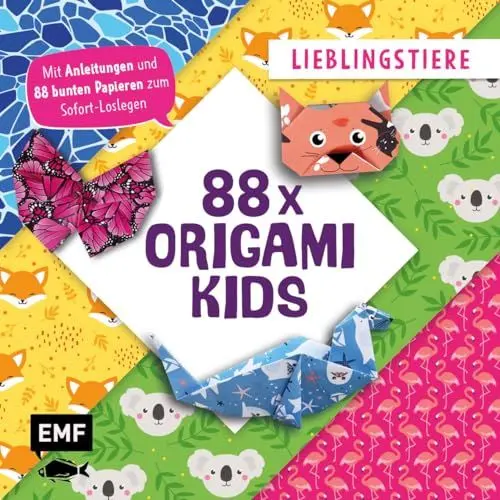 Produktbild: 88 x Origami Kids – Lieblingstiere: Mit Anleitungen und 88 bunten Papieren zum Sofort-Loslegen