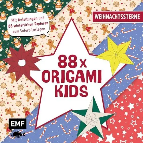 Produktbild: 88 x Origami Kids – Weihnachtssterne: Mit Anleitungen und 88 winterlichen Papieren zum Sofort-Loslegen