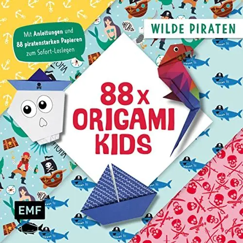 Produktbild: 88 x Origami Kids – Wilde Piraten: Mit Anleitungen und 88 piratenstarken Papieren zum Sofort-Loslegen