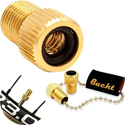 Produktbild: 8acht Adapter französisches Fahrradventil SV und normales Ventil/Dunlop-Ventil SV auf Car AV Autoventil Sclaverand Schrader Presta für Dunlop-Fahrradreifen, französisches Ventil-Adapter-Set, 2 Stück