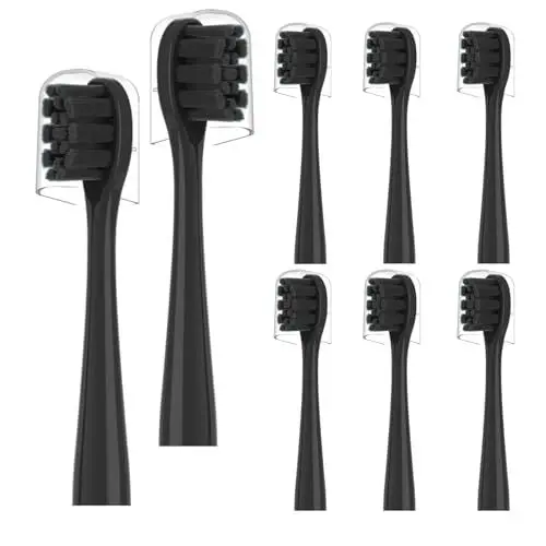 Produktbild: 8er MERUYOO Ersatzbürstenkopf kompatibel mit wondersmile ersatzbürsten Toothbrush heads for wondersmile- Black