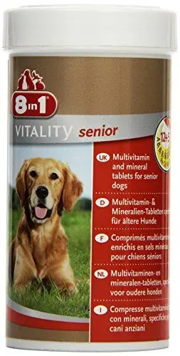 Produktbild: 8in1 Multivitamin Tabletten Senior - zur Nahrungsergänzung bei älteren Hunden, 1 Dose (70 Tabletten)