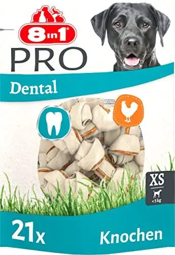 Produktbild: 8in1 Pro Dental Knochen XS - gesunde Kauknochen für mini Hunde zur Zahnpflege, 21 Stück