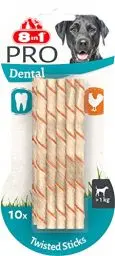Produktbild: 8in1 Pro Dental Twisted Sticks - gesunde Kaustangen für Hunde zur Zahnpflege, 10 Stück