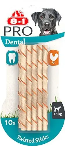 Produktbild: 8in1 Pro Dental Twisted Sticks - gesunde Kaustangen für Hunde zur Zahnpflege, 10 Stück