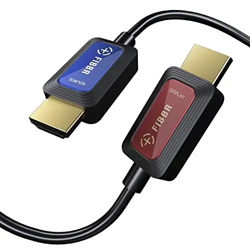 Produktbild: 8K Glasfaser HDMI Kabel 2M, 48Gbps High-Speed HDMI 2.1 Kabel 8K@60Hz 4K@120Hz Dolby/Dynamic HDR/HDCP 2.3/eARC 8K Glasfaserkabel mit einer Richtung, kompatibel mit Blu-ray/TV-Box/HDTV/Projektor