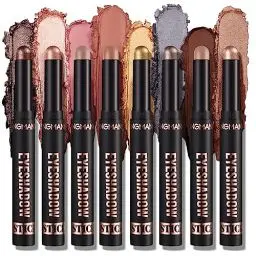 Produktbild: 8PCS Lidschatten Stick Weiche Cremige Matte Schimmer Lidschatten Bleistift Crayon Hervorhebung Pigmentierter glänzender Lidschatten Bleistift Wasserdichter Classy Schimmer Lidschatten Sticks Set(B)