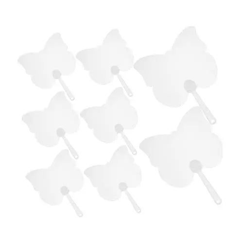 Produktbild: 8St runder Fächer Graffiti-Handfächer Handfächer zum Selbermalen Handfächer Masse Salon-Fans DIY Handfächer Klarer Zeichenfächer Handfächer aus Kunststoff DIY-Graffiti-Fans Plastik Ciieeo
