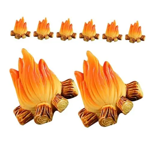 Produktbild: BESTonZON Realistisches Miniatur-Lagerfeuer- 8 Stück Harz Lagerfeuer-Modelle Feuermodell Ornament Künstliches Feuer Für Die Inneneinrichtung