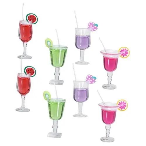 Produktbild: 8st Fruchtcocktail Küche Rollenspiel Bar- -Modelle Puppenhaus Trinken Gläser Hausdekoration Gläser Trinken Dekoration Für Zu Hause Dekoration Harz Mini Essen Spielen