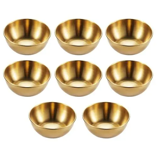 Produktbild: 8Stücke Sushi Soja Schälchen Dip Schälchen: Sojasaucen Schälchen Sojasaucen Schälchen Snackschale Kleine Schale Gold Saucenschälchen Dipschalen für Tapas Dessert Ketchup Fingerfood