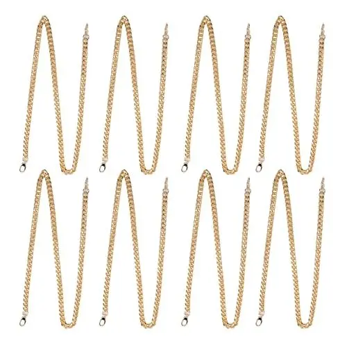Produktbild: 8-teilige Panzerkette, Schmuckzubehör mit offenen Biegeringen und Karabinerverschlüssen, DIY dekorative Bastel-Panzerkette für die Herstellung von Anhänger-Halsketten-Schmuck (Gold)