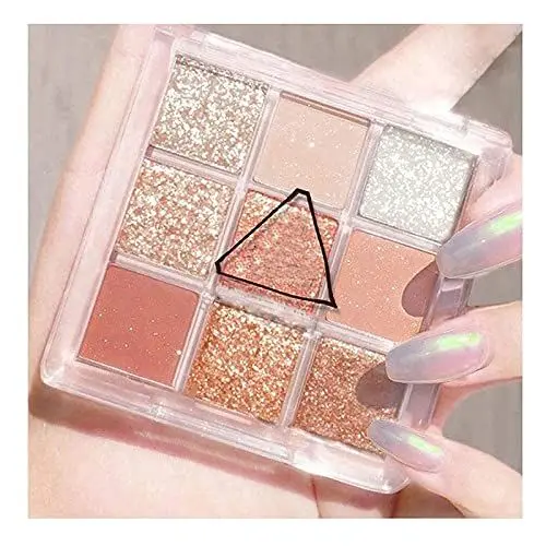 Produktbild: 9 Farben Lidschatten Paletten, Glänzende Glitter Matte Lidschatten Palette Matt Make up Langlebiges Lidschatten Set Wasserdichte Lidschatten Kosmetik Palette für Mädchen und Fraue