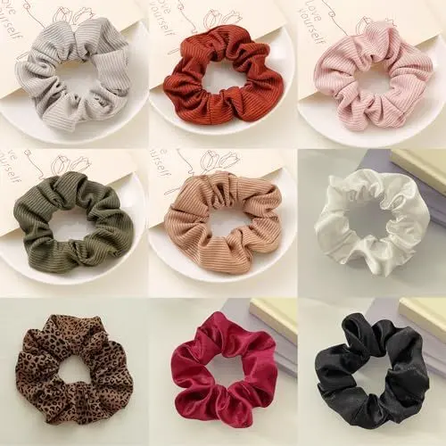 Produktbild: QBilooty Haargummis Scrunchies Set, Pferdeschwanz Haargummi aus Seide, Haargummi Anti Haarbruch für Damen und Mädchen Groß