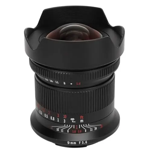 Produktbild: 9 Mm F5,6 Ultra-Weitwinkelobjektiv mit Manueller Fokussierung, Vollformat-Objektiv mit Manueller Fokussierung, 132-Grad-Ultraweitwinkelobjektiv für R-Mount