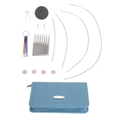Produktbild: Austauschbares Stricknadelset, Rundstricknadeln aus Edelstahl 2,2–4,5 Mm, Vielfältige Verwendungsmöglichkeiten mit Reichlich Zubehör für Strickanfänger