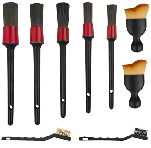 Produktbild: 9 Stück Auto Reinigungspinsel Detailing Pinsel Set, Detailingbürste Ultrasoft Detail Bürste Reinigungsbürsten Auto Innenreinigung Weiche Bürste Autowaschbürste