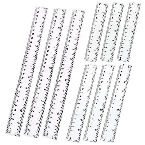 Produktbild: 9 Stück Kunststoff Lineal 15cm 20 cm 30 cm Kleines Lineal Set Transparente Schule Präzision Gerade Lineale Kunststofflineal für Schule