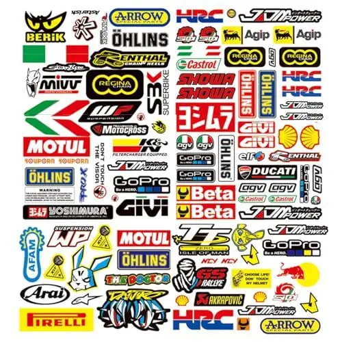 Produktbild: 90 StüCk Motorrad Aufkleber, Wetterfeste Vinyl Aufkleber Sticker, Auto Sticker, Vinylaufkleber Sticker Geeignet FüR MotorräDer, Skateboard, Auto, Rollerhelm Und GeläNdemotorräDer