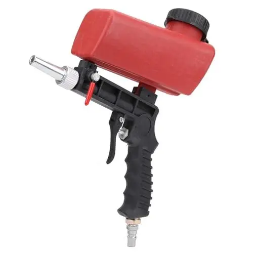 Produktbild: Handgehaltene Sandblasterpistole Professional, Pneumatische Sandstrahlpistole für Oberflächensäuberung, Rost Entfernung, Flecken, Farbe Reinigung, Leistungsfähiges Werkzeug mit 2