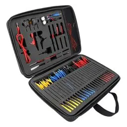 Produktbild: 92 Teilig Kabelkoffer Prüfkabel Prüfspitzen für KFZ Fehlerdiagnose, Test Lead Kit, Multimeter Test Leads Kit, Multimeter Sonden Kit Fehlerdiagnose Testkabel Werkzeugkoffer Kabelsatz für Multimeter