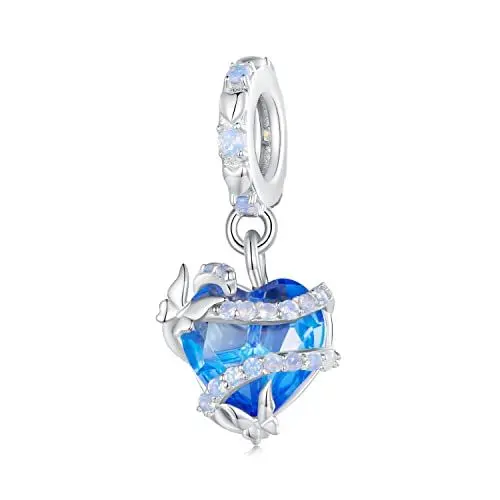 Produktbild: 925 Sterling Silber Charm Anhänger für Pandora-Armbänder für Frauen, Magisches Herz-Anhänger-Charms, Weihnachts schmuck Geschenk für Schwester, Freundin