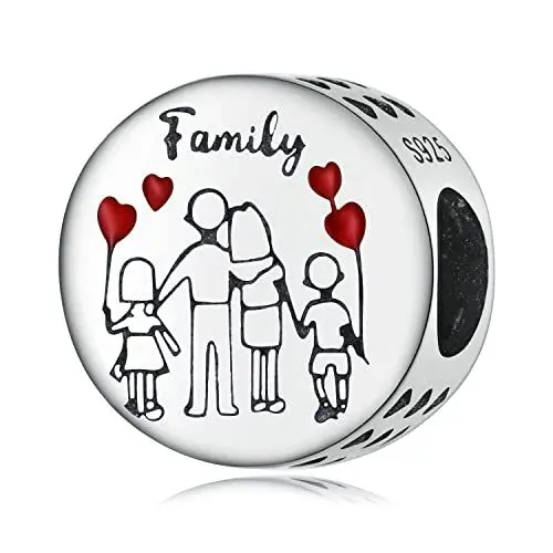 Produktbild: 925 Sterling Silber Familie Charms Anhänger für Pandora Armband Halskette für Damen