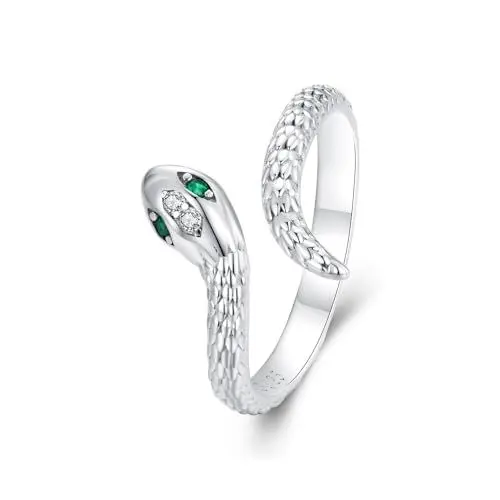 Produktbild: 925 Sterling Silber Schlange Verstellbarer Daumen ring Schmuckgeschenk für Frauen und Mädchen.