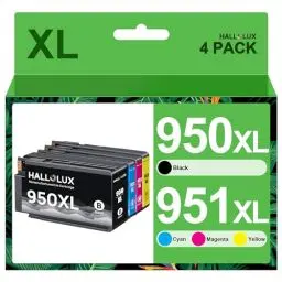 Produktbild: 950 XL 951 XL Tintenpatronen kompatibel für HP 950XL 951XL 950 951 Druckerpatronen für HP Officejet Pro 8100 8610 8600 8615 8616 8620 8625 8630 8640 8660 251dw 276dw (Schwarz/Cyan/Magenta/Gelb,4-Pack)