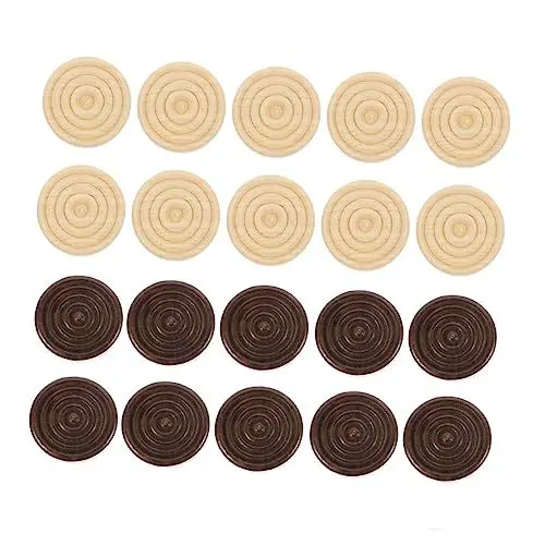 Produktbild: 96 STK Schachzubehör Backgammon Zehenspiel Schach Rundes Schach Hölzern HAWILLOSCH