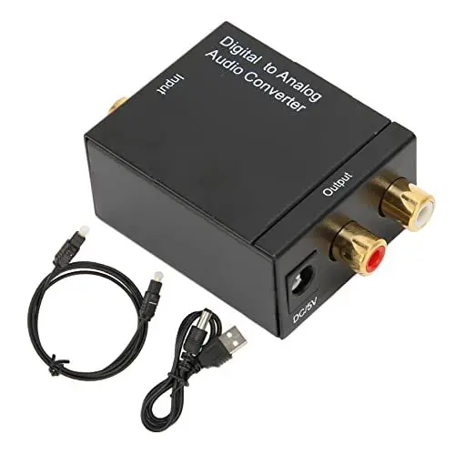 Produktbild: 96 kHz Digital-Analog-Audio-Konverter, DAC Digitaler SPDIF-Optisch-Analog-Cinch-Konverter mit optischem und USB-Stromkabel für PS3, für , für , HD DVD