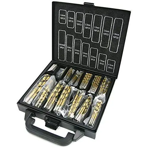 Produktbild: NORTOOLS 25-teiliges Bohrerset mit Titaniumnitrid-Beschichtung (1,0-10mm) – Hochleistungs-HSS-Bohrer für Metall, Holz, Aluminium & Kupfer | Reduzierte Reibung & Hitzebeständig | DIN338 Norm
