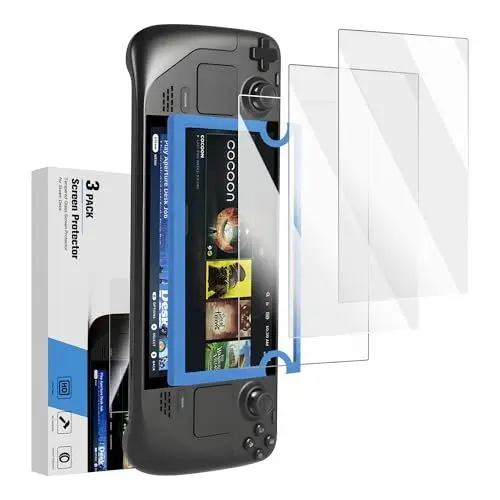 Produktbild: 9H Panzerglas Schutzfolie für Steam Deck & Steam Deck OLED (3er-Pack) - Blasenfreie Installation mit Ausrichtungsrahmen, Fingerprintschutz & Ultra-Dünn (0,33mm) (HD Clarity)