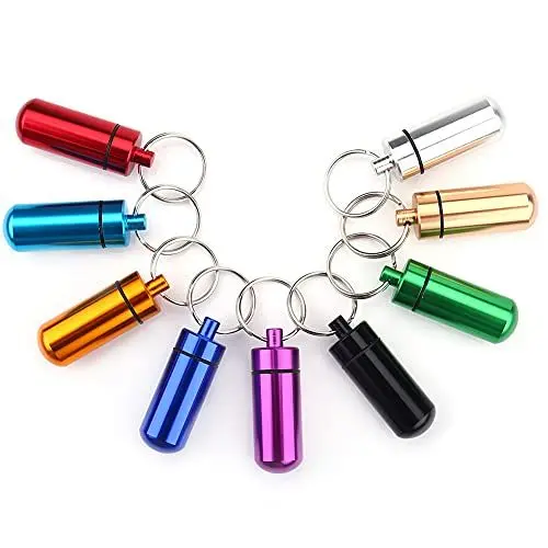 Produktbild: 9-teilige Pillendose, wasserdichte Schlüsselbund-Pillendose aus Aluminiumlegierung mit Dichtring Sewing Machine and its Accessories Embroidery