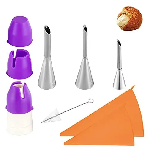 Produktbild: 9-teiliges Kuchendekorationsset, Kuchenspitzen, Tüllen, Beutel, Kupplungsadapter, Backwerkzeug