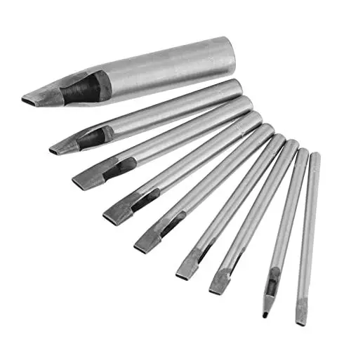 Produktbild: 9-teiliges Lederhandwerk-Ovalform-Lochstanzen-Set, 2 Mm Hohlstanz-Schneidewerkzeug-Set Lederhandwerk-Stanzwerkzeug-Set für Uhrenarmband-Gürtel-Lederarbeiten