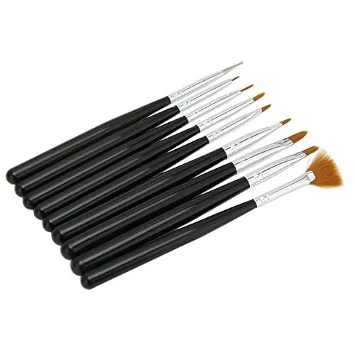 Produktbild: 9-teiliges Pinselset, Multifunktional, Abriebfest, Hitzebeständig, Ungiftiges Pinselset, Multifunktionspinsel für Öl, Aquarell, Acryl, Feine Detailkontrollstifte für Tiere,